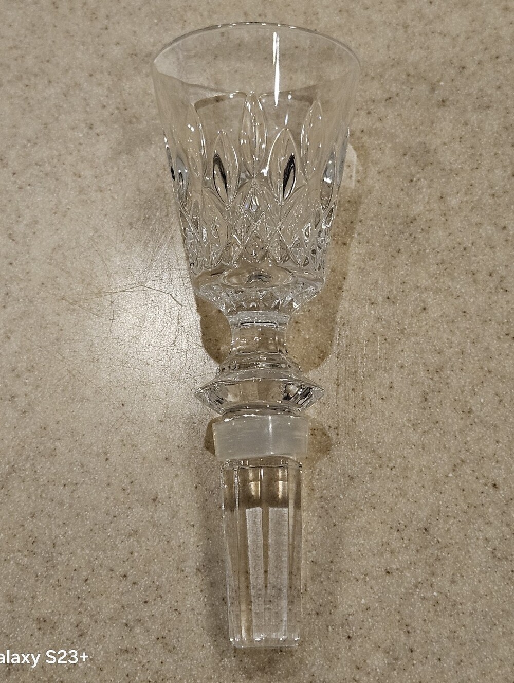 RARE UNICORN WATERFORD CRYSTAL WINE BAR BOTTLE STOPPER & SHOT GLASS ALL IN ONE